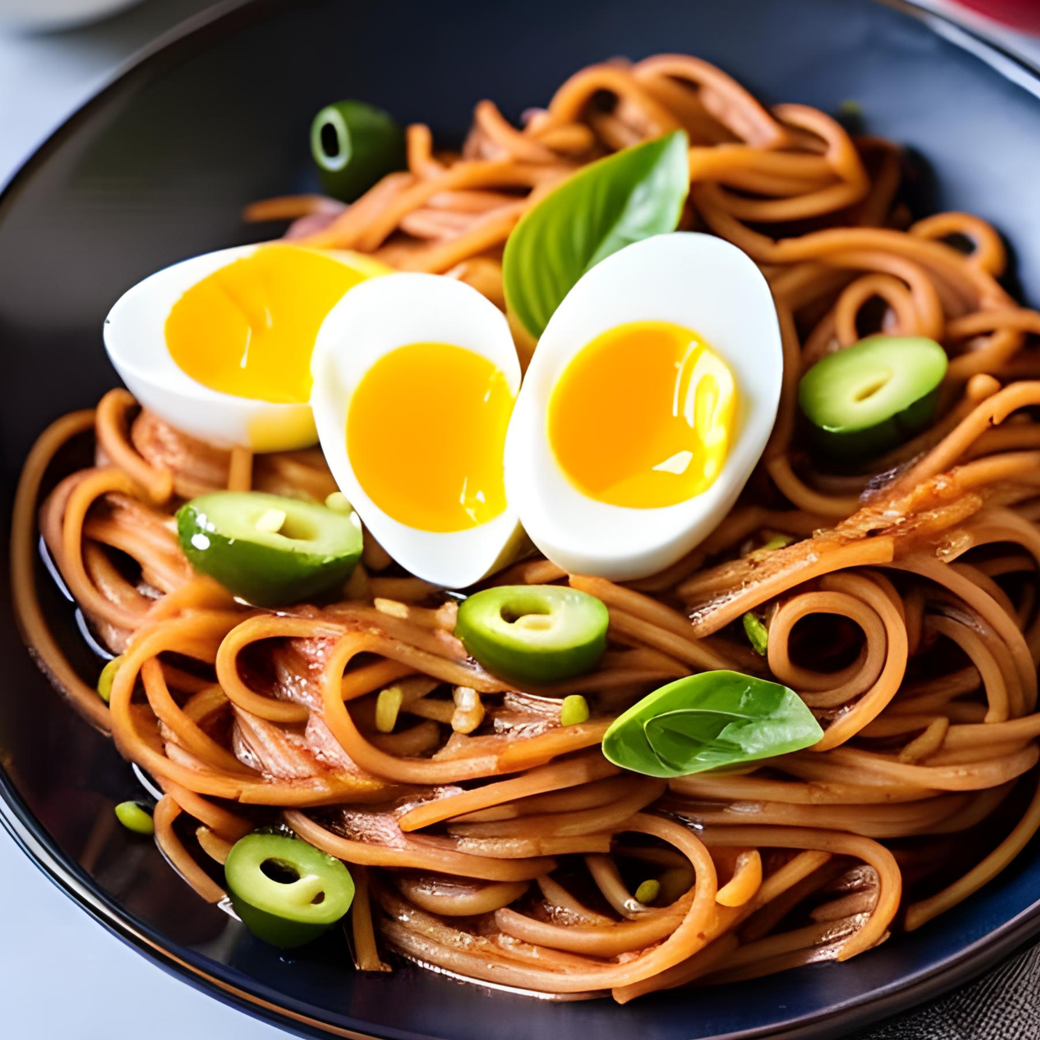 Himmlischer Süßkartoffelnudelsalat mit Eiern