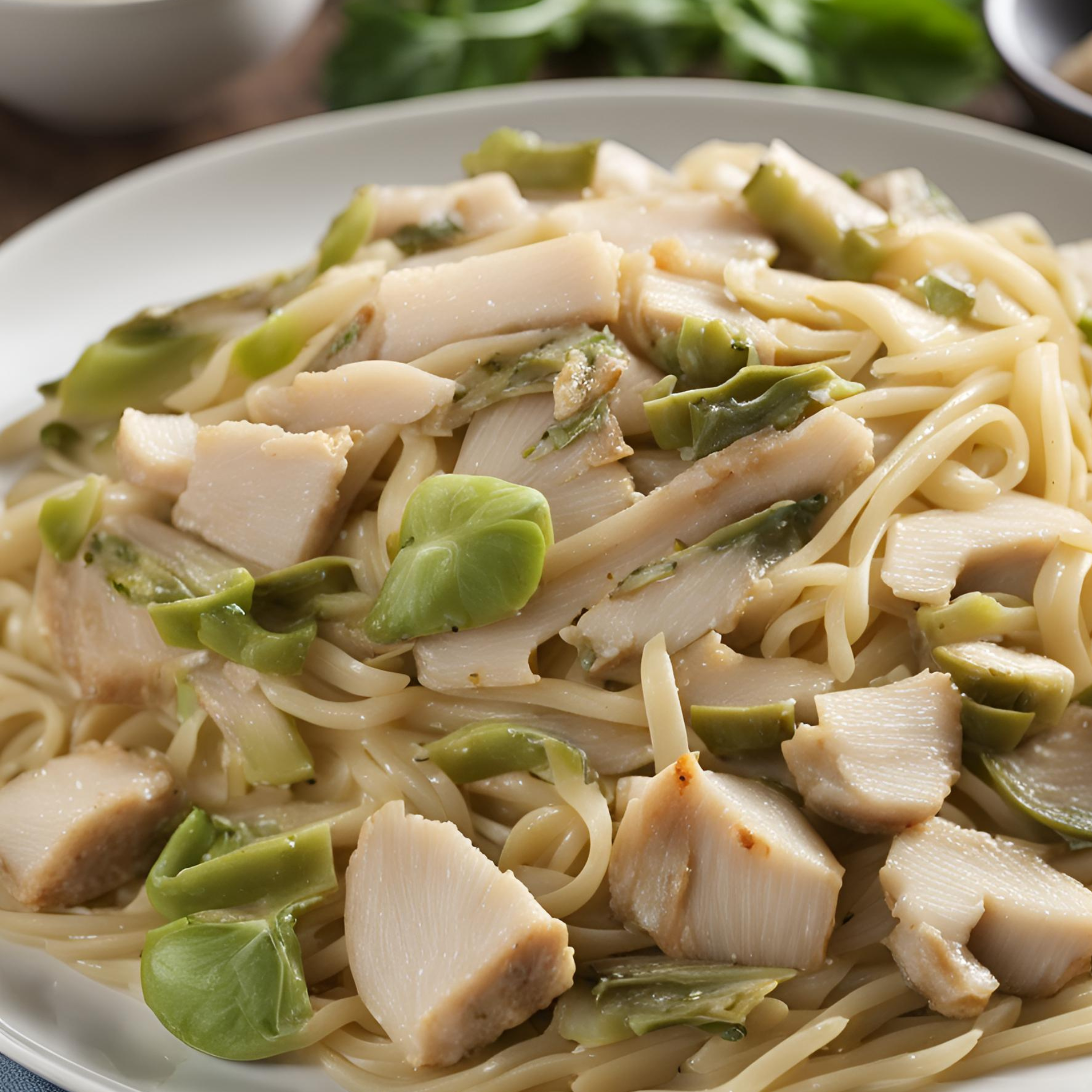  Selbstgemachte Pasta mit Hähnchenbrust und Artischockenherzen