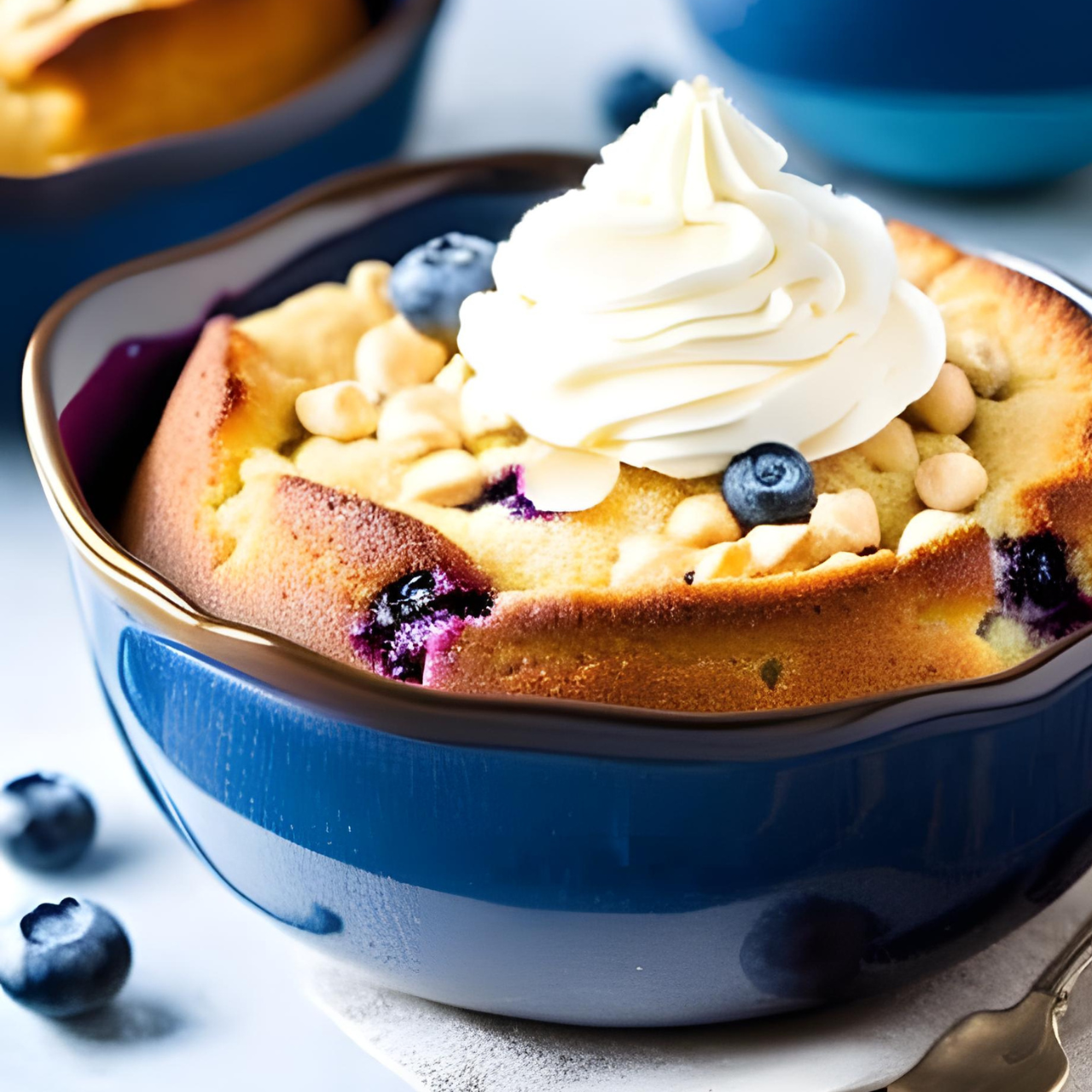 Zarter Blaubeer-Genusskuchen mit Macadamia-Nussstreusel