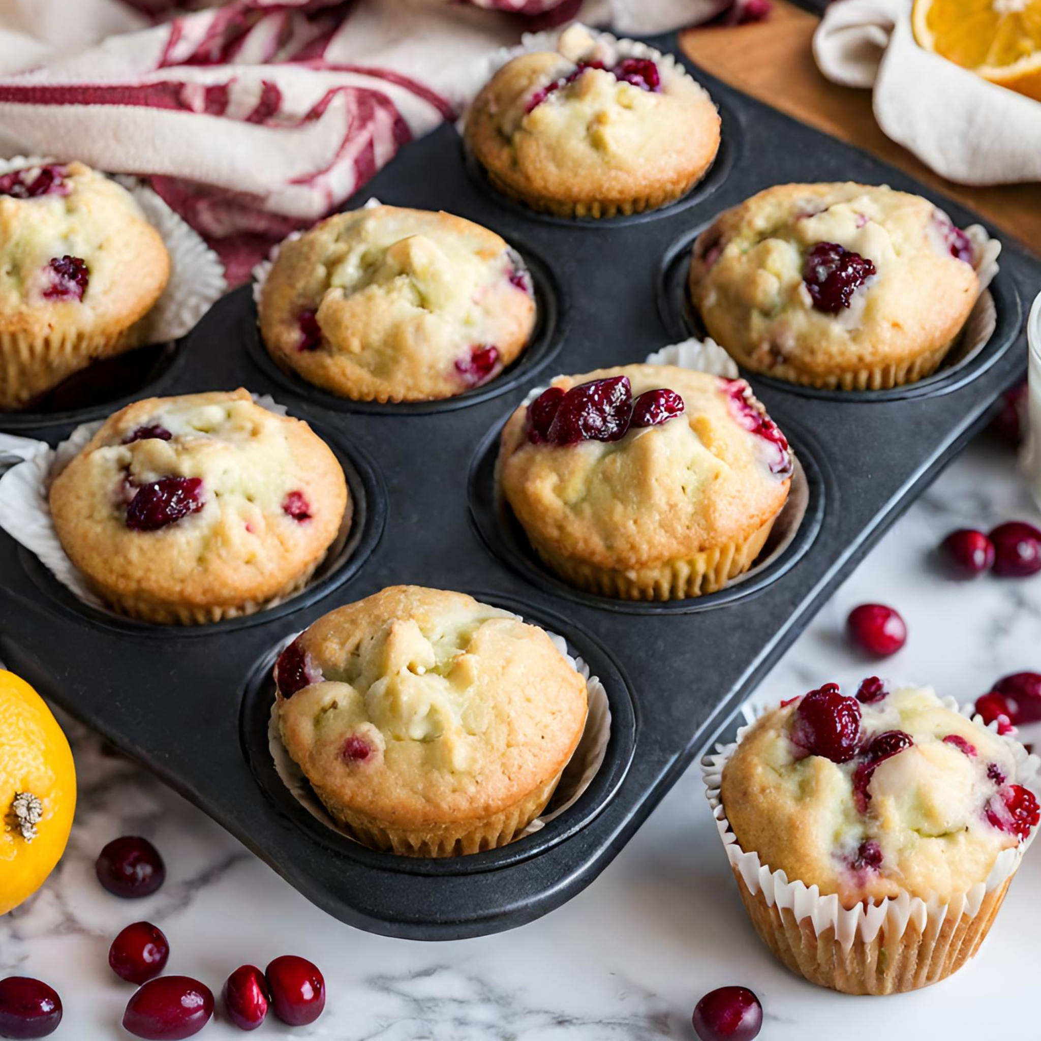 Kokos-Cranberry-Muffins