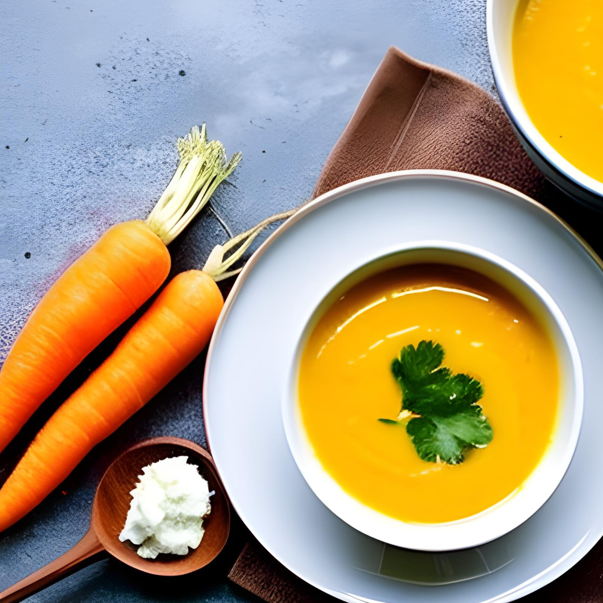 Cremige goldene Karottensuppe mit exotischen Gewürzen