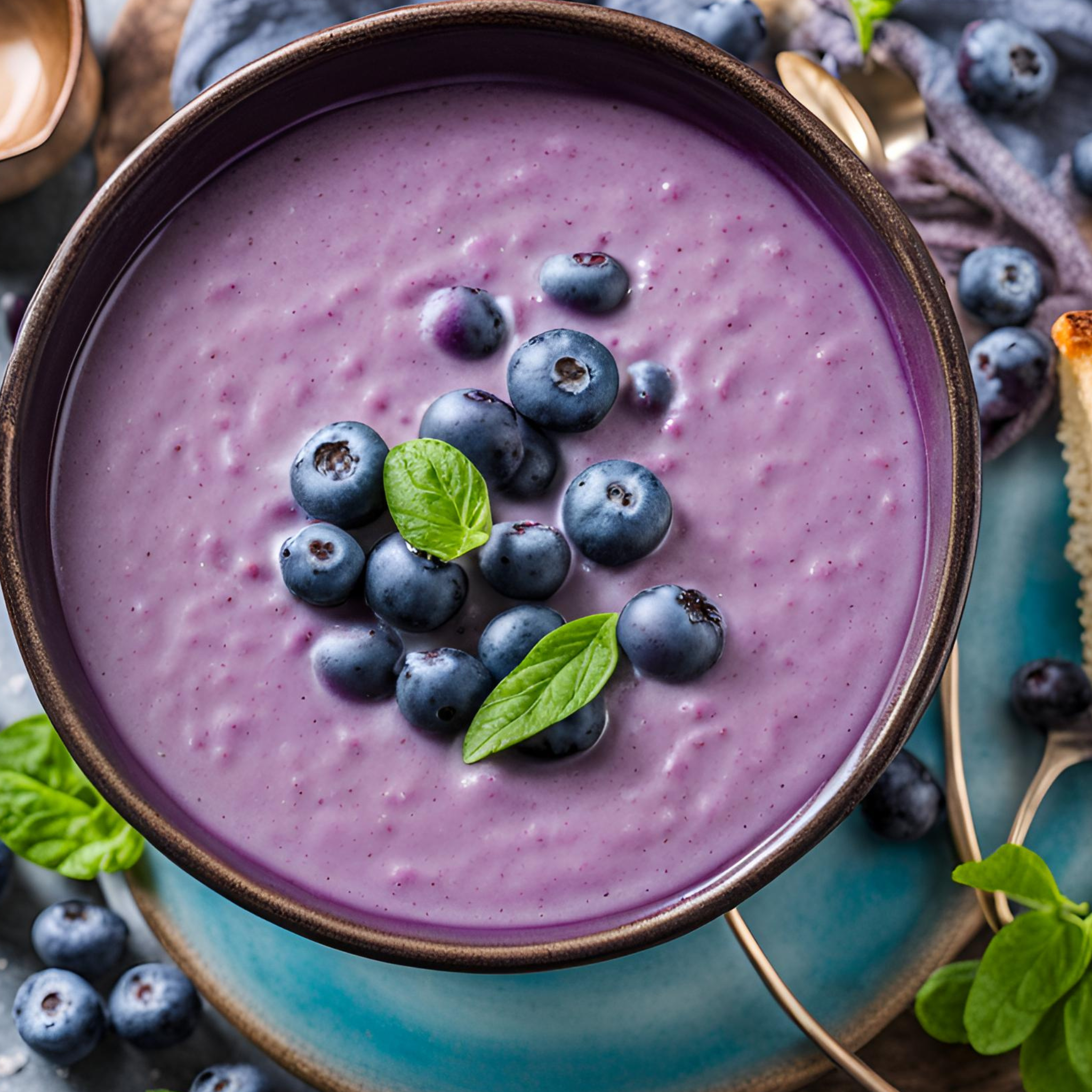 Erfrischende Blaubeer Glücks-Suppe