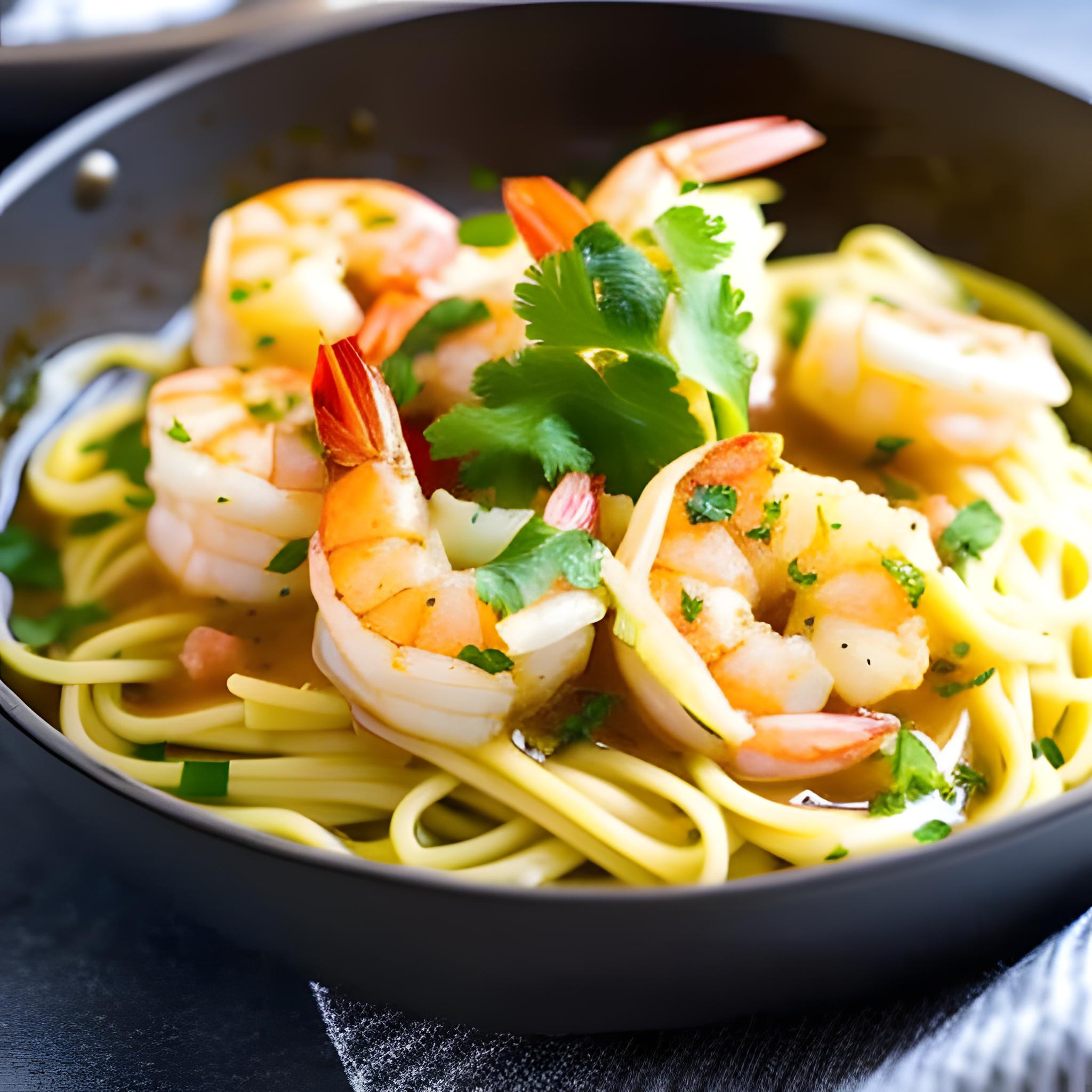 Feine Meeresfrüchte-Bouillabaisse auf Manioknudeln