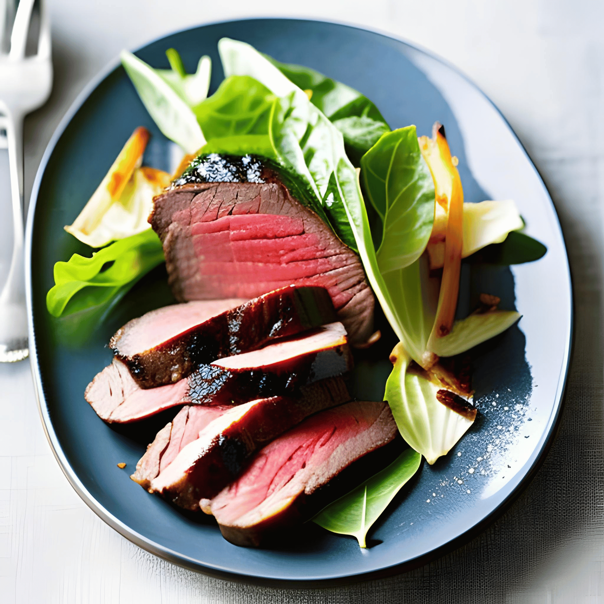 Gebratenes Rindfleisch mit knackigem Chicorée-Salat