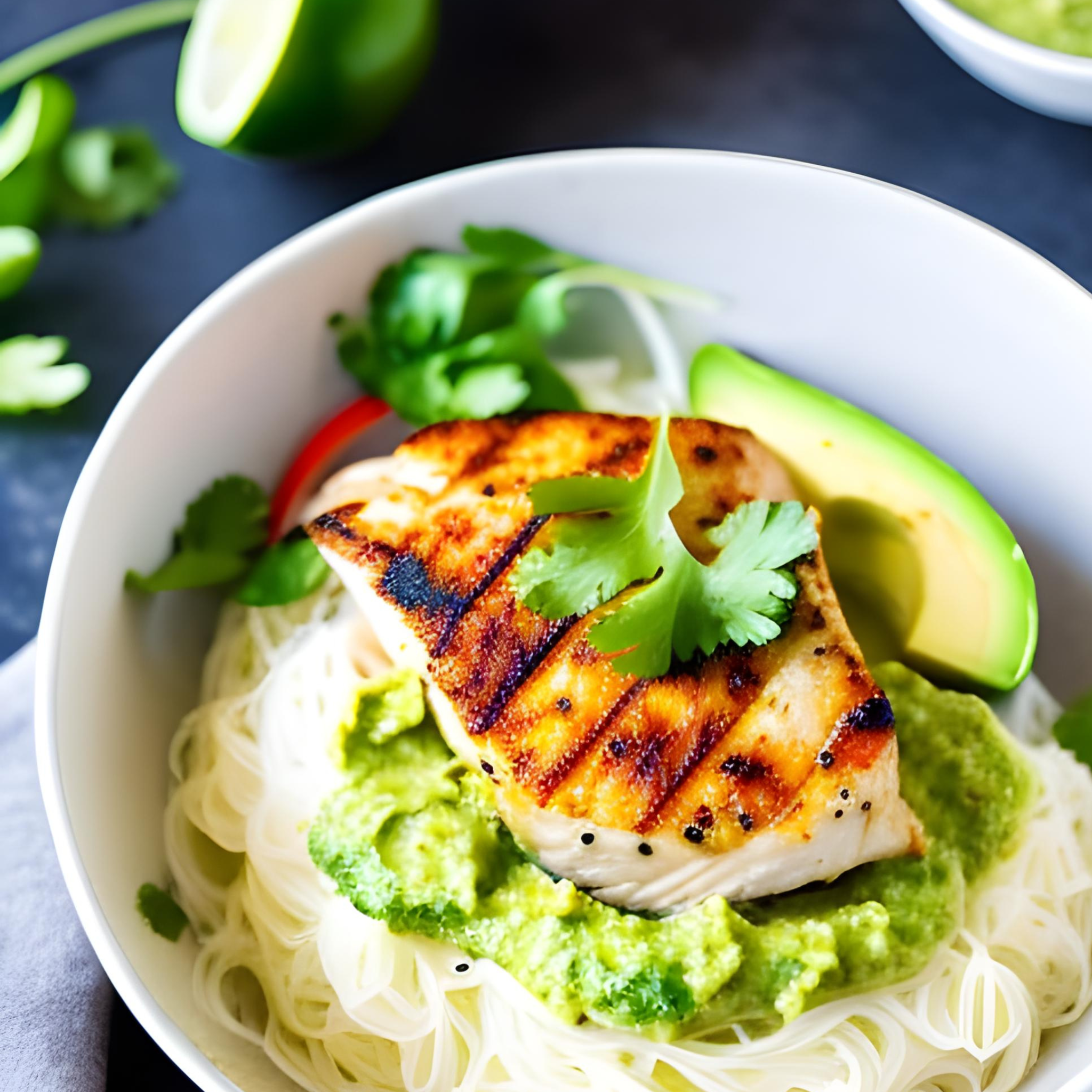 Hähnchen- und Avocado-Engelshaar-Extravaganza