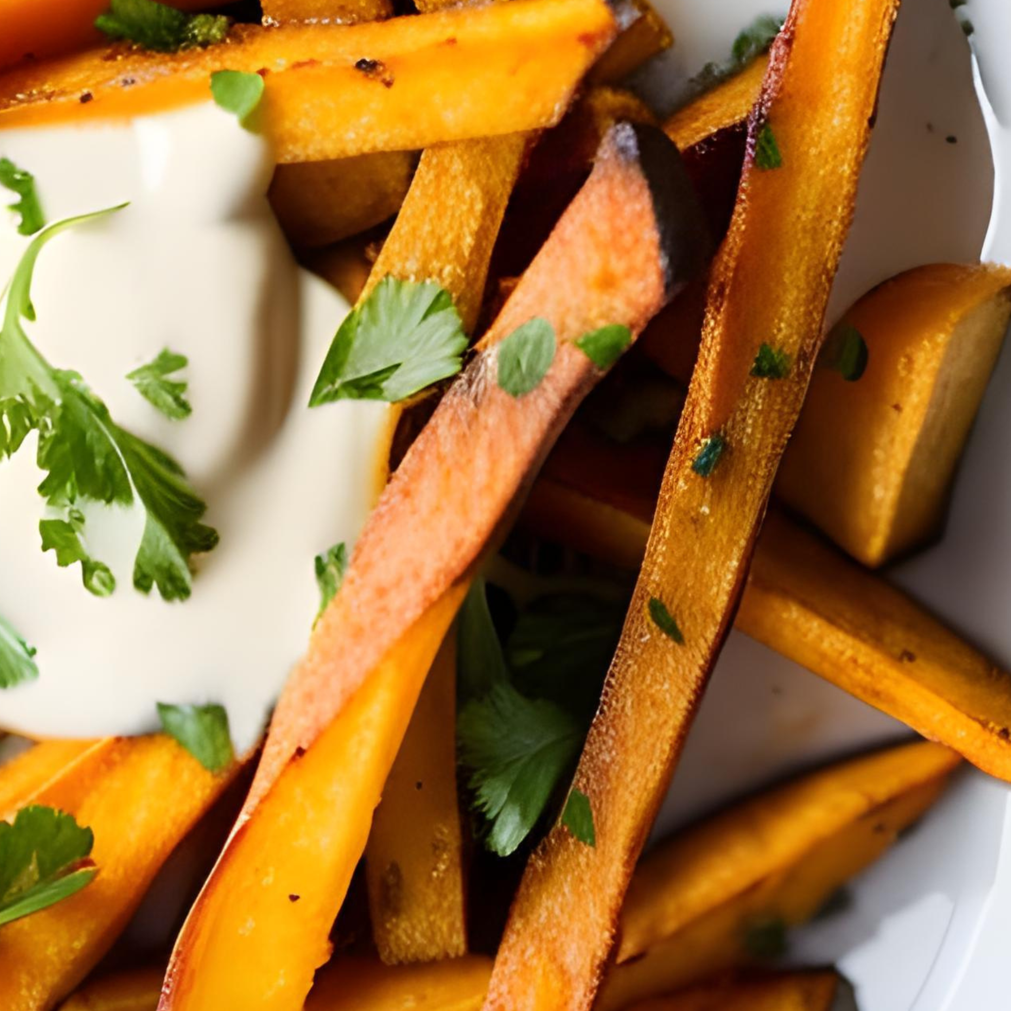 Herzhaftes Kartoffel-Zweierlei mit cremiger Ziegenmilchsauce.