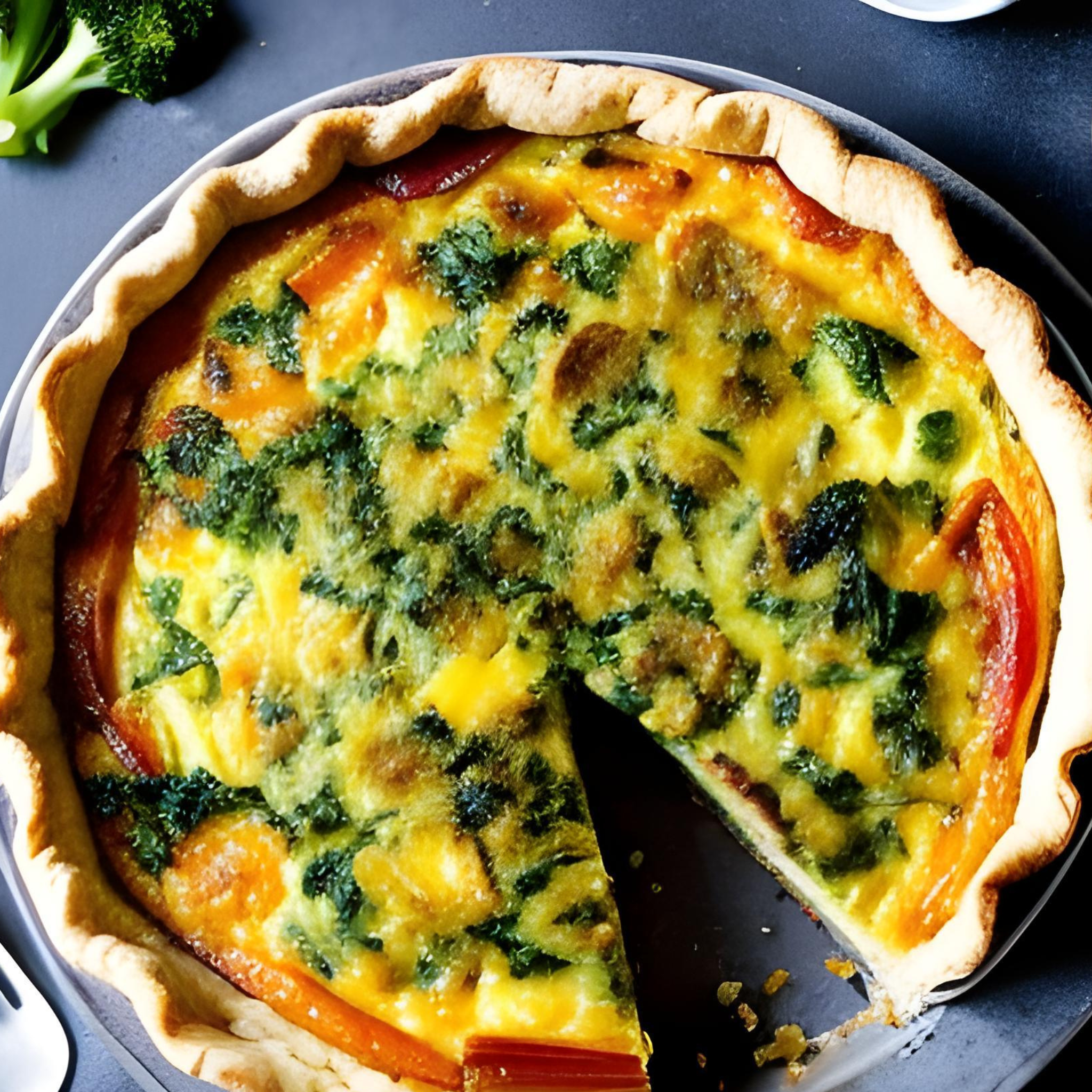 Rindfleisch- und Brokkoli-Quiche