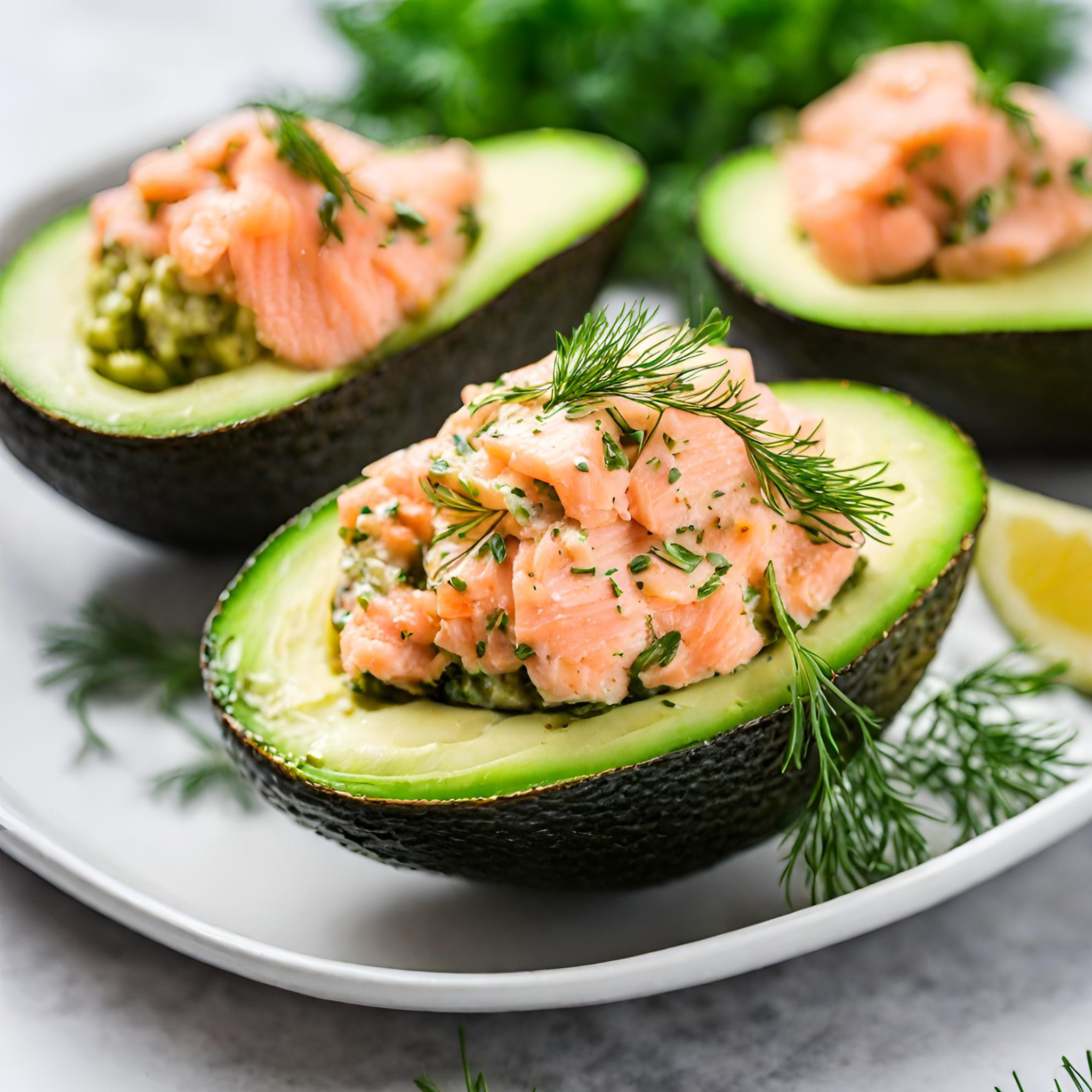 Lachs-gefüllte Avocado