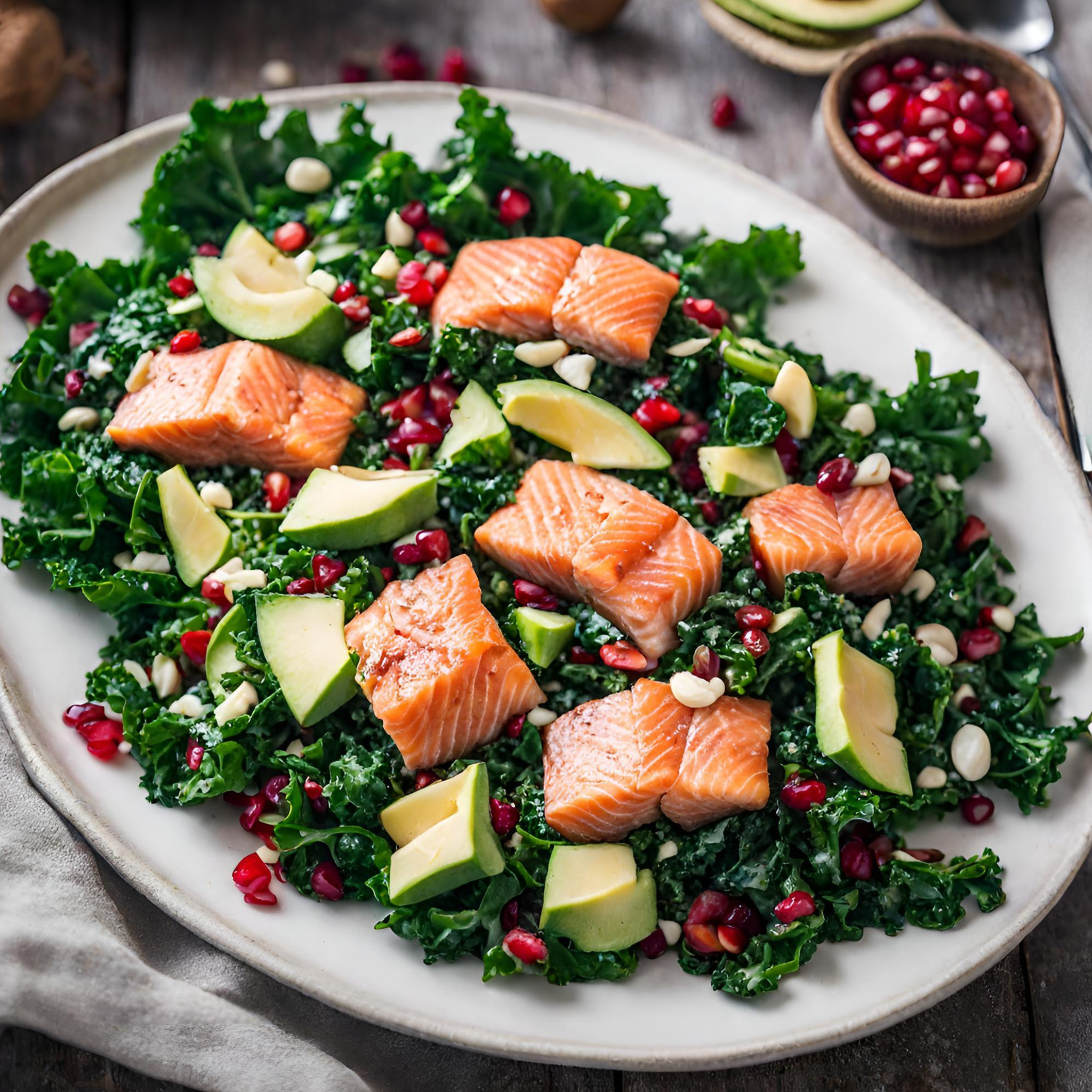 Grünkohl-Lachs-Salat