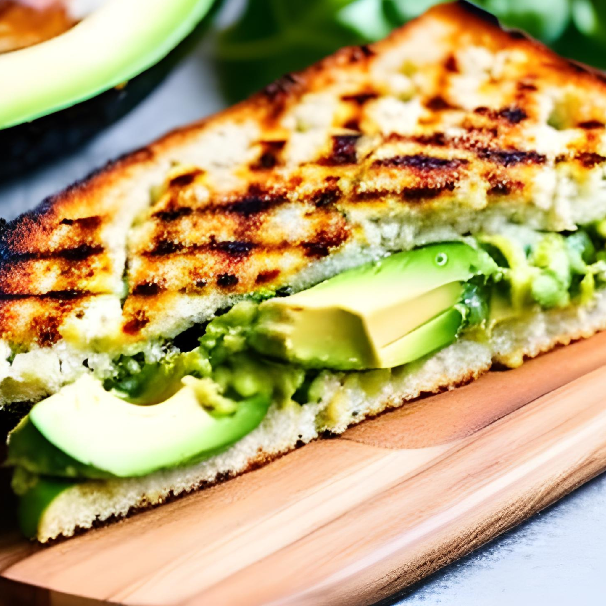 Blumenkohlsandwich mit Käse und Avocado