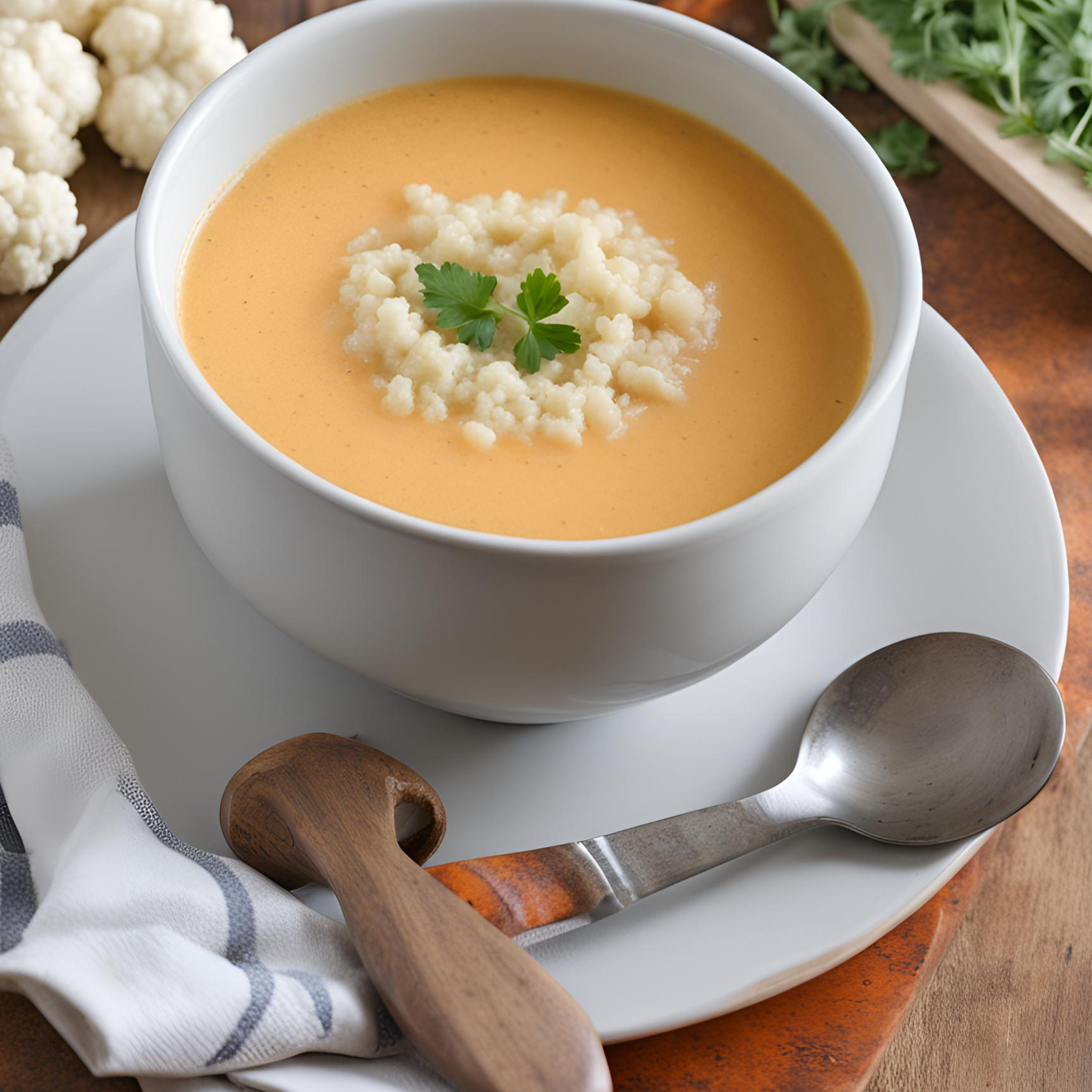 Blumenkohl Karotten Suppe mit Basmatireis