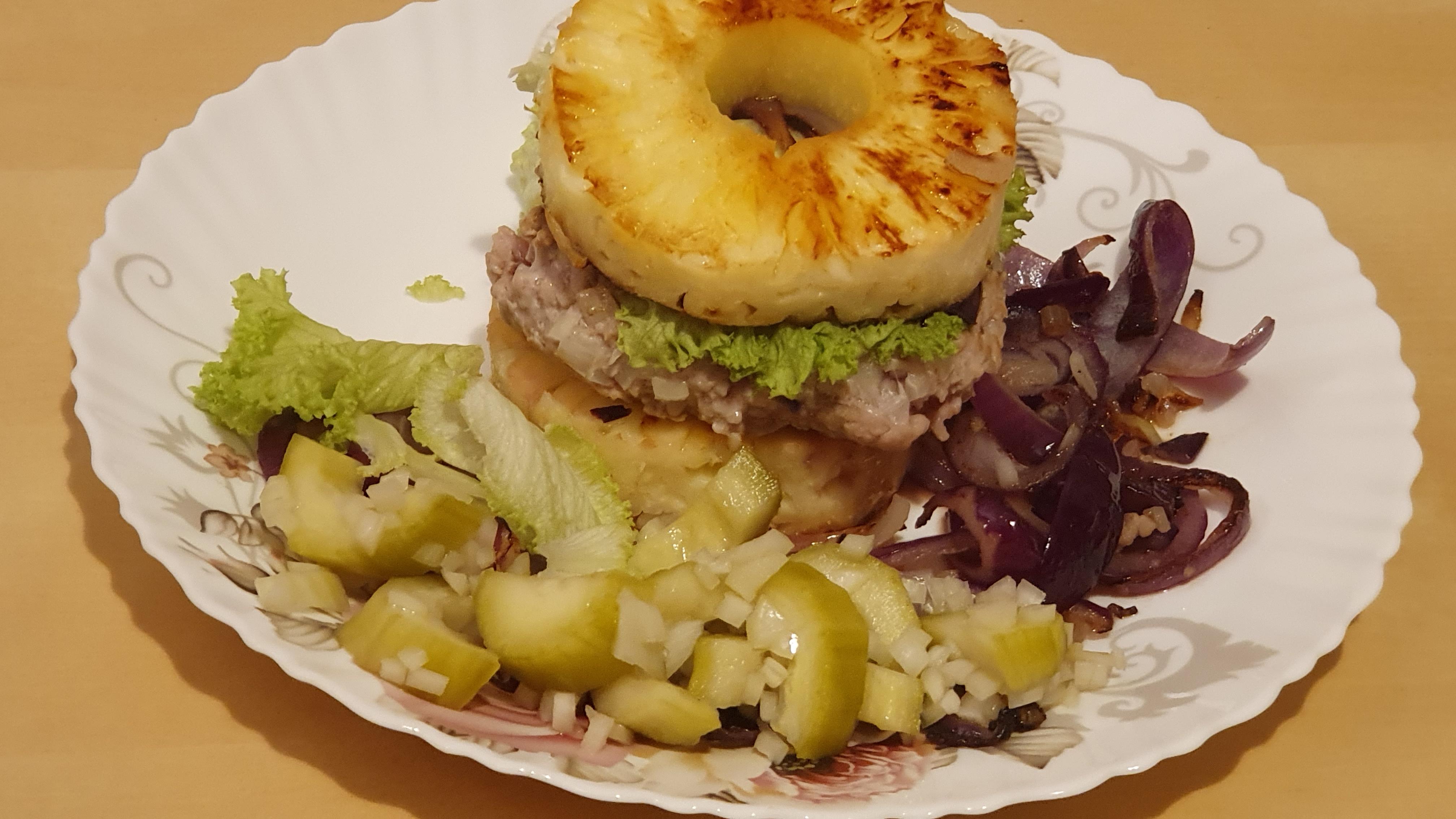 Hamburger mit Ananas