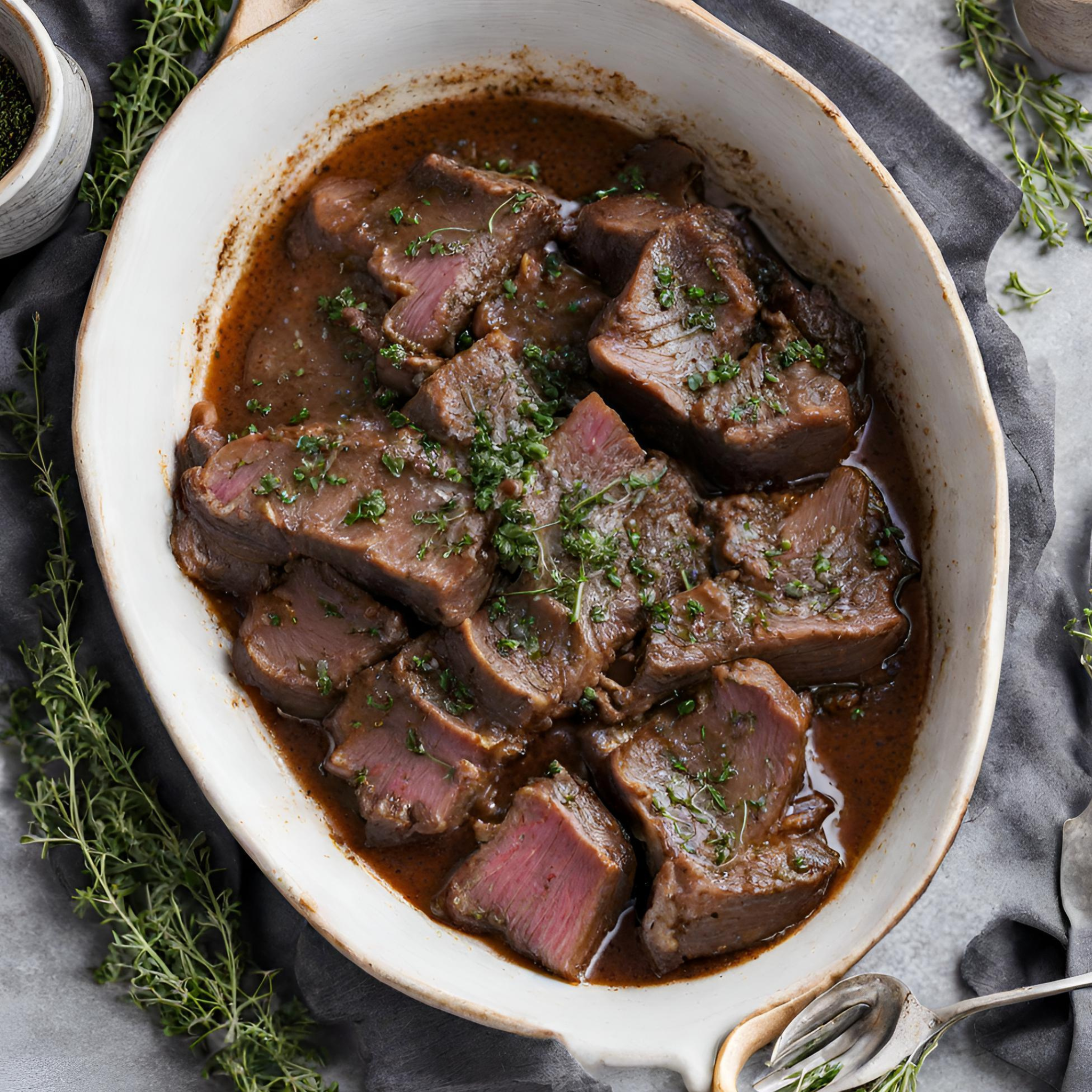 Rindfleisch mediterran gewürzt