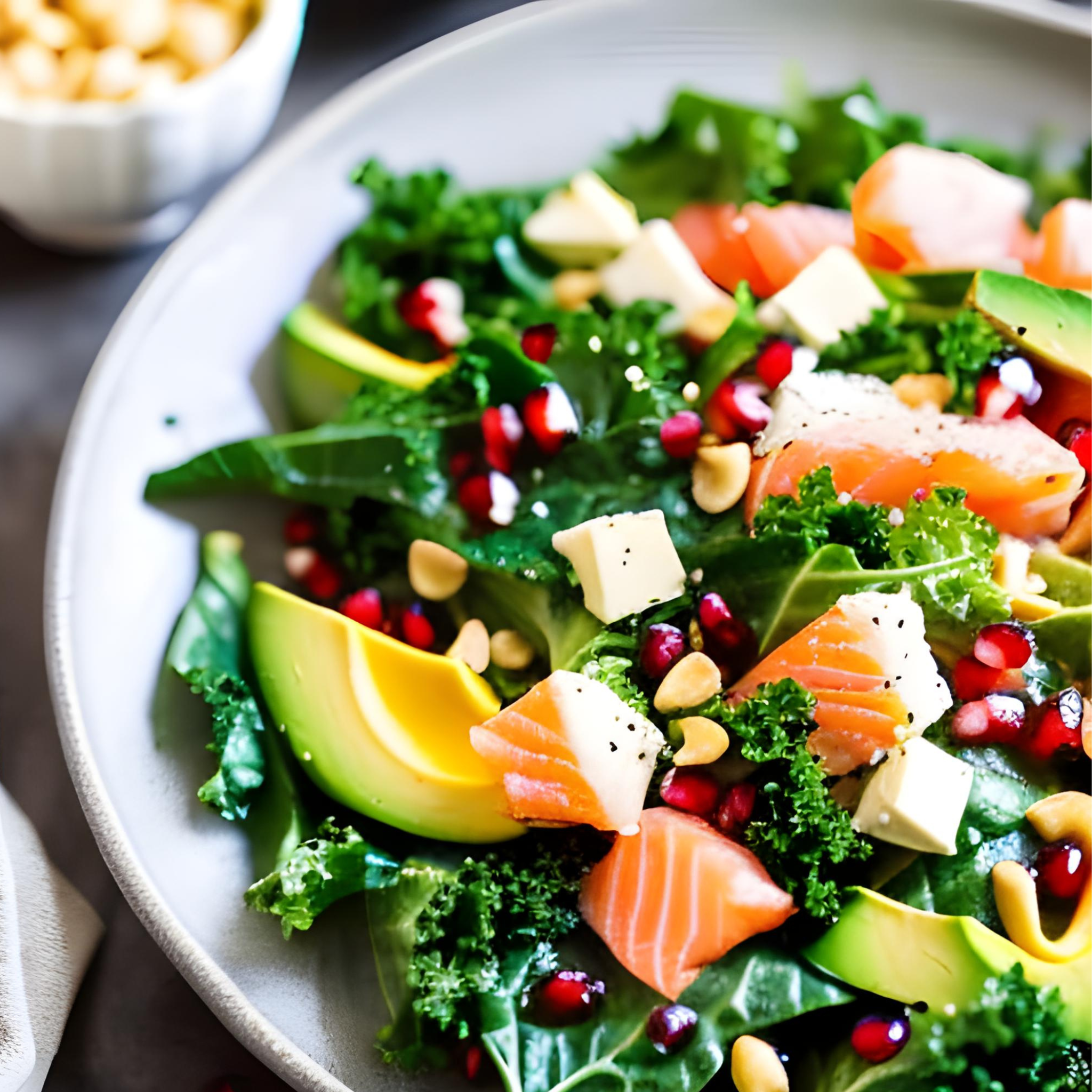 Senf-Lachs-Avocado-Kohl-Salat