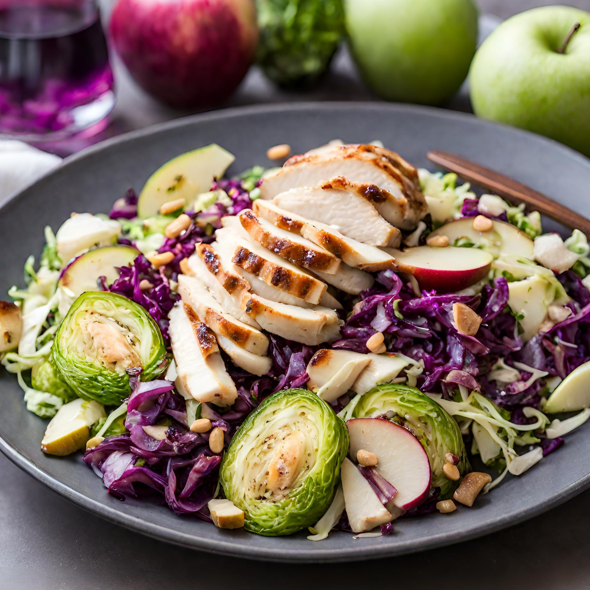 Hühnerbrust auf Rohkostsalat